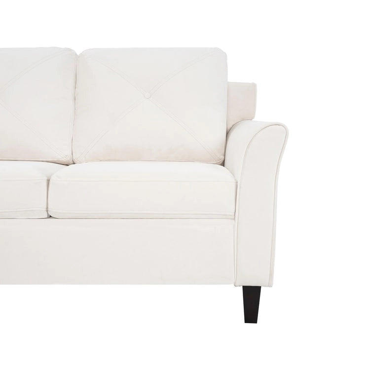 Button Tufted Microfiber Sofa - Compact - 2-3 Seat