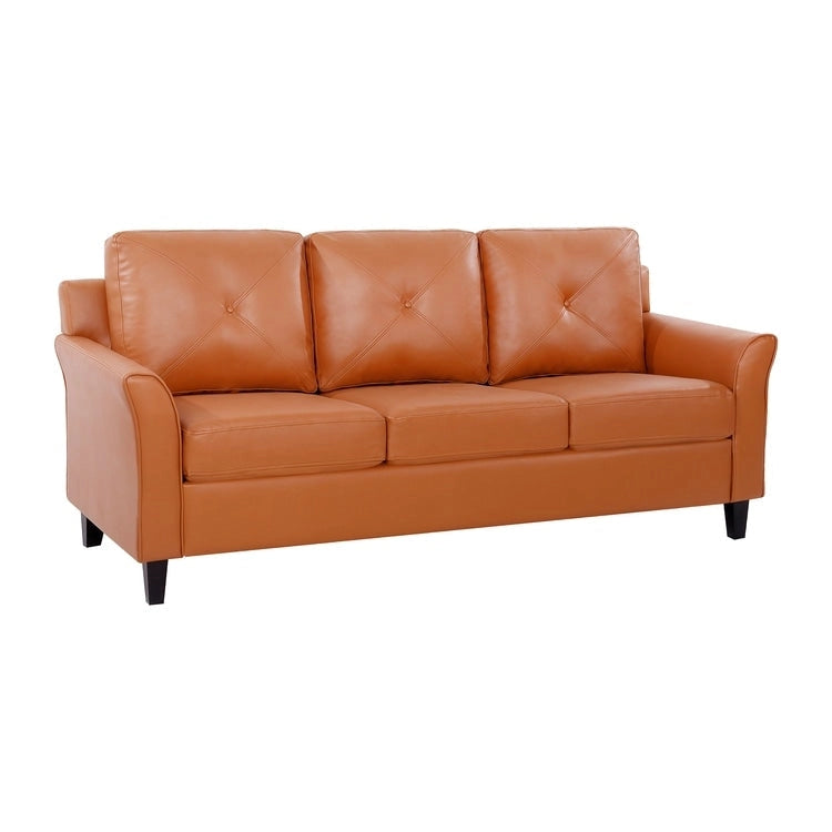 Button Tufted Microfiber Sofa - Compact - 2-3 Seat