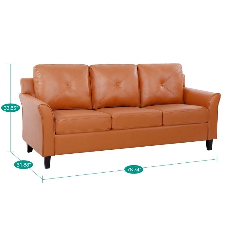 Button Tufted Microfiber Sofa - Compact - 2-3 Seat