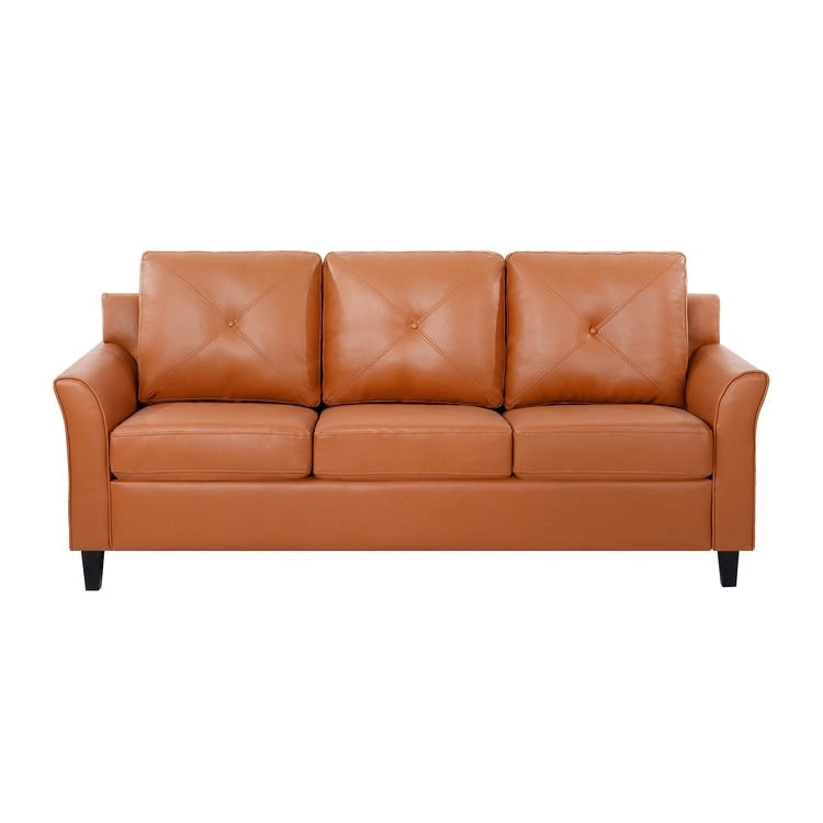 Button Tufted Microfiber Sofa - Compact - 2-3 Seat