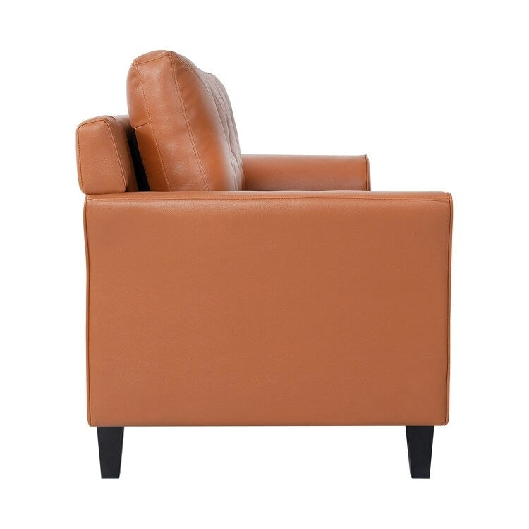 Button Tufted Microfiber Sofa - Compact - 2-3 Seat