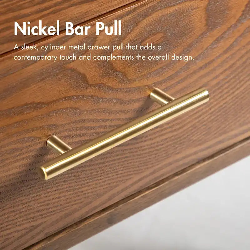 Midcentury Walnut 2-Drawer Nightstand - Wood Bedside Table