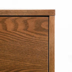 Midcentury Walnut 2-Drawer Nightstand - Wood Bedside Table