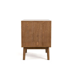 Midcentury Walnut 2-Drawer Nightstand - Wood Bedside Table