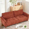 82.6 Inch Modern Living Room Chenille Recliner Sofa, loveseat Sofa,Removable Sofa Cover with USB, Easy to Instal