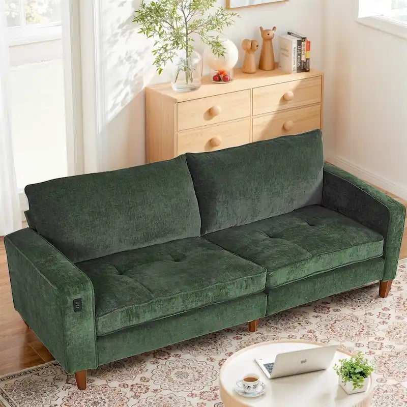 Light Gray Chenille Loveseat for 2-3 People, 82.68W x 31.5D x 33H Inches, 88 lbs