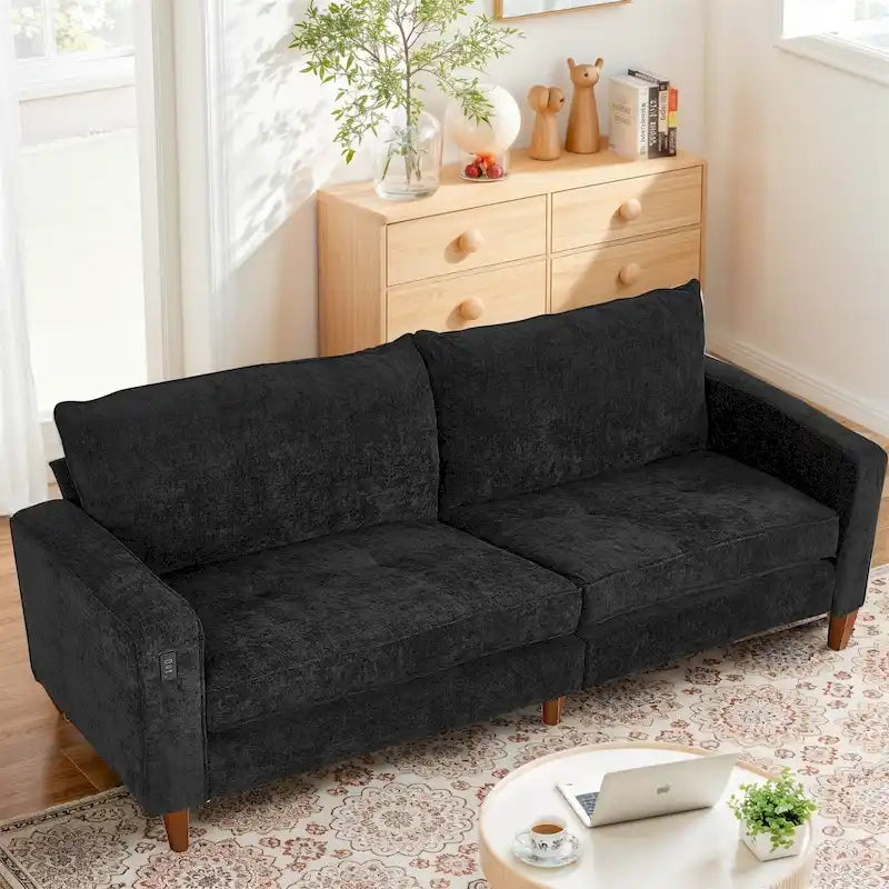 Light Gray Chenille Loveseat for 2-3 People, 82.68W x 31.5D x 33H Inches, 88 lbs