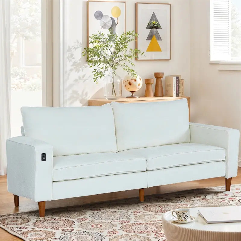 Light Gray Chenille Loveseat for 2-3 People, 82.68W x 31.5D x 33H Inches, 88 lbs