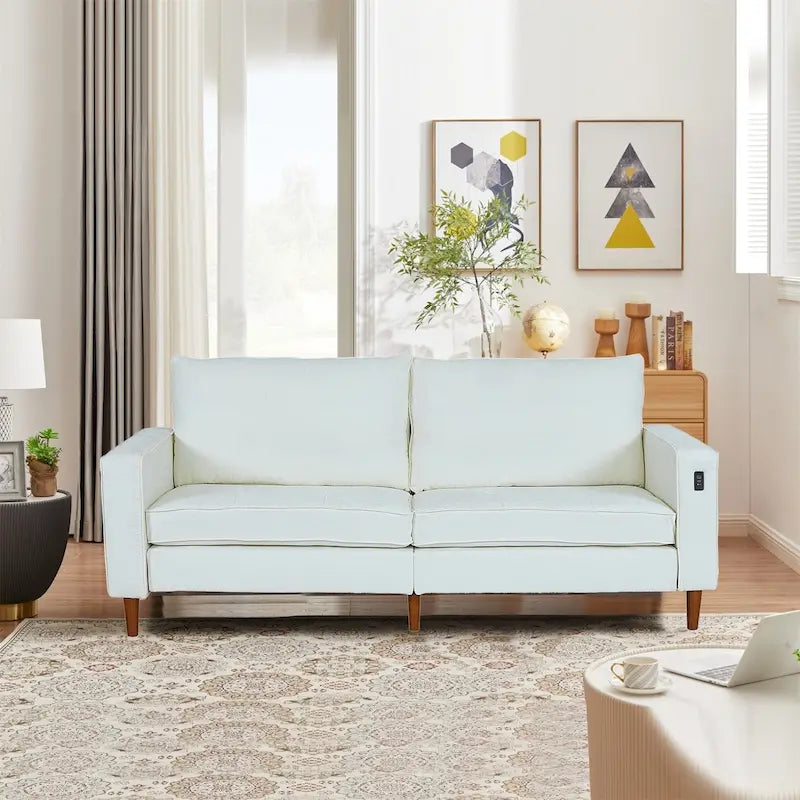 Light Gray Chenille Loveseat for 2-3 People, 82.68W x 31.5D x 33H Inches, 88 lbs