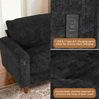 Light Gray Chenille Loveseat for 2-3 People, 82.68W x 31.5D x 33H Inches, 88 lbs