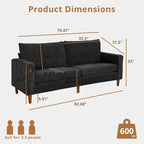 Light Gray Chenille Loveseat for 2-3 People, 82.68W x 31.5D x 33H Inches, 88 lbs