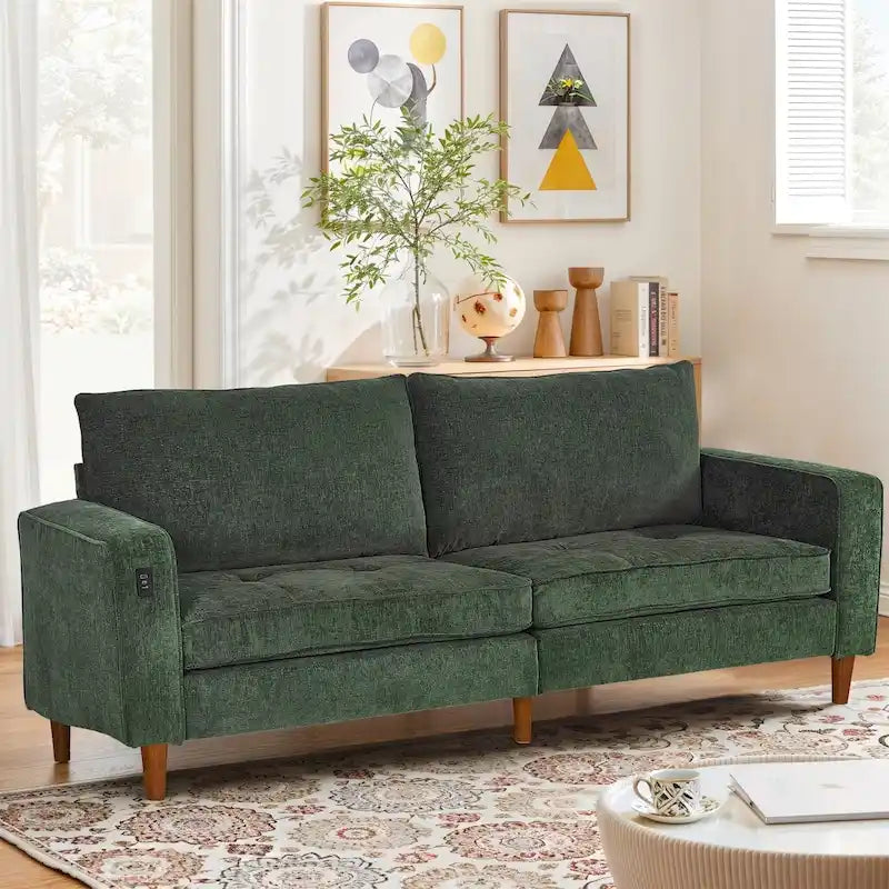 Light Gray Chenille Loveseat for 2-3 People, 82.68W x 31.5D x 33H Inches, 88 lbs