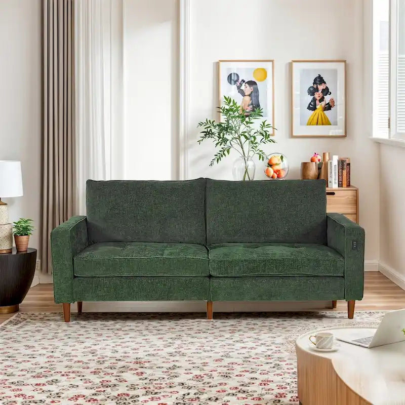 Light Gray Chenille Loveseat for 2-3 People, 82.68W x 31.5D x 33H Inches, 88 lbs