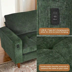 Light Gray Chenille Loveseat for 2-3 People, 82.68W x 31.5D x 33H Inches, 88 lbs