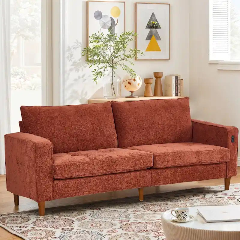 Light Gray Chenille Loveseat for 2-3 People, 82.68W x 31.5D x 33H Inches, 88 lbs