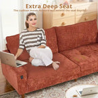 Light Gray Chenille Loveseat for 2-3 People, 82.68W x 31.5D x 33H Inches, 88 lbs