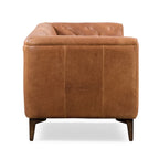 89" Tufted Sofa, Italian Leather with Feather Down Cushions