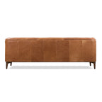 89" Tufted Sofa, Italian Leather with Feather Down Cushions