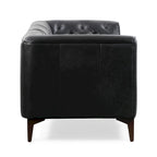 89" Tufted Sofa, Italian Leather with Feather Down Cushions