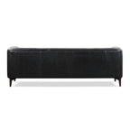 89" Tufted Sofa, Italian Leather with Feather Down Cushions