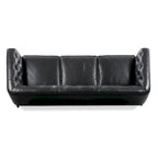 89" Tufted Sofa, Italian Leather with Feather Down Cushions