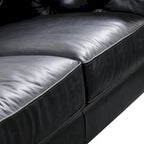 89" Tufted Sofa, Italian Leather with Feather Down Cushions