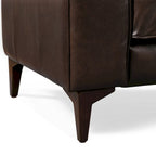 89" Tufted Sofa, Italian Leather with Feather Down Cushions