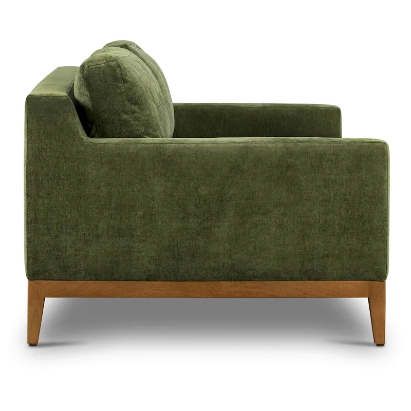 Velvet Sofa 90-inch Distressed Green 3-Seater Vintage Style