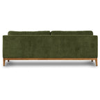 Velvet Sofa 90-inch Distressed Green 3-Seater Vintage Style