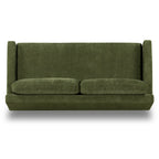Velvet Sofa 90-inch Distressed Green 3-Seater Vintage Style