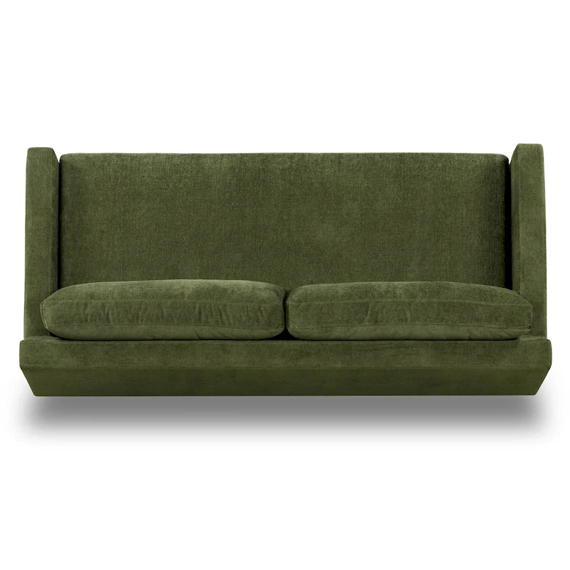 Velvet Sofa 90-inch Distressed Green 3-Seater Vintage Style