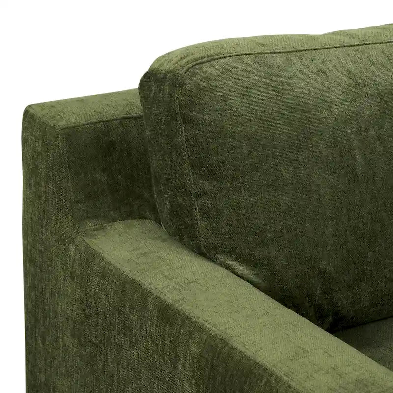 Velvet Sofa 90-inch Distressed Green 3-Seater Vintage Style