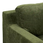 Velvet Sofa 90-inch Distressed Green 3-Seater Vintage Style