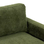 Velvet Sofa 90-inch Distressed Green 3-Seater Vintage Style