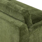 Velvet Sofa 90-inch Distressed Green 3-Seater Vintage Style