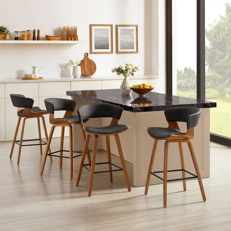 Art Leon Set of 4 Modern Counter Height Barstool
