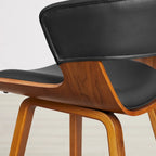 Counter Height Barstools Set of 4, Faux Leather with Bentwood Frame