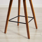 Counter Height Barstools Set of 4, Faux Leather with Bentwood Frame