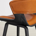 Counter Height Barstools Set of 4, Faux Leather with Bentwood Frame