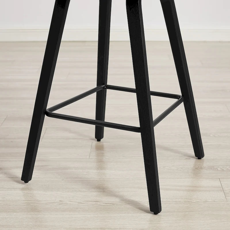Counter Height Barstools Set of 4, Faux Leather with Bentwood Frame