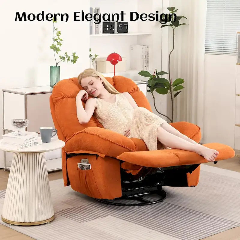 Power Recliner Chair - Massage & Heat - Swivel - Single Seat