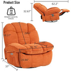 Power Recliner Chair - Massage & Heat - Swivel - Single Seat