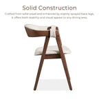 Boucle Dining Chairs Set of 2 Beige Walnut Mid-Century Modern