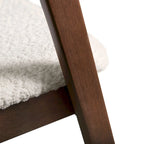 Boucle Dining Chairs Set of 2 Beige Walnut Mid-Century Modern