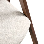 Boucle Dining Chairs Set of 2 Beige Walnut Mid-Century Modern