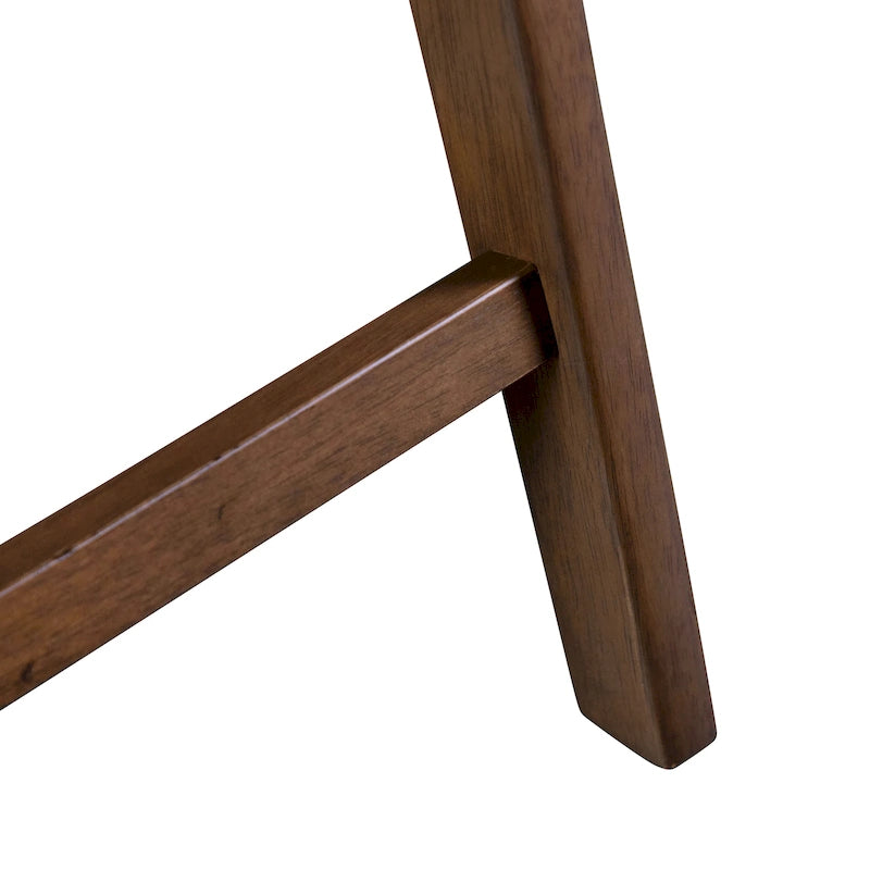 Boucle Dining Chairs Set of 2 Beige Walnut Mid-Century Modern