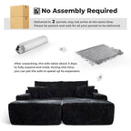Plush Velvet Double Chaise Sofa, No Assembly, 2-Person