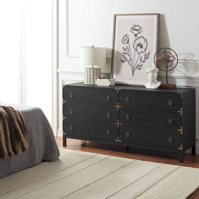 6-Drawer Chest - Veneer Finish - Storage Dresser