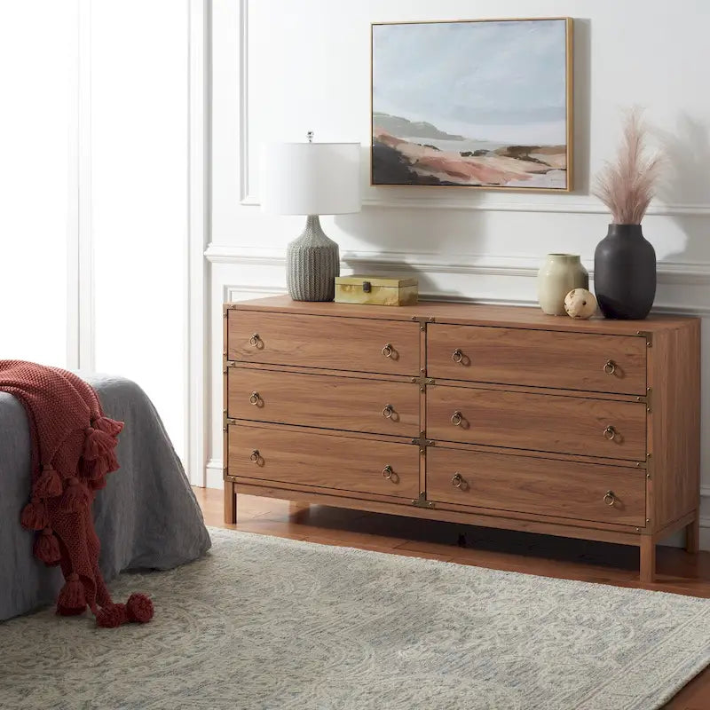 6-Drawer Chest - Veneer Finish - Storage Dresser