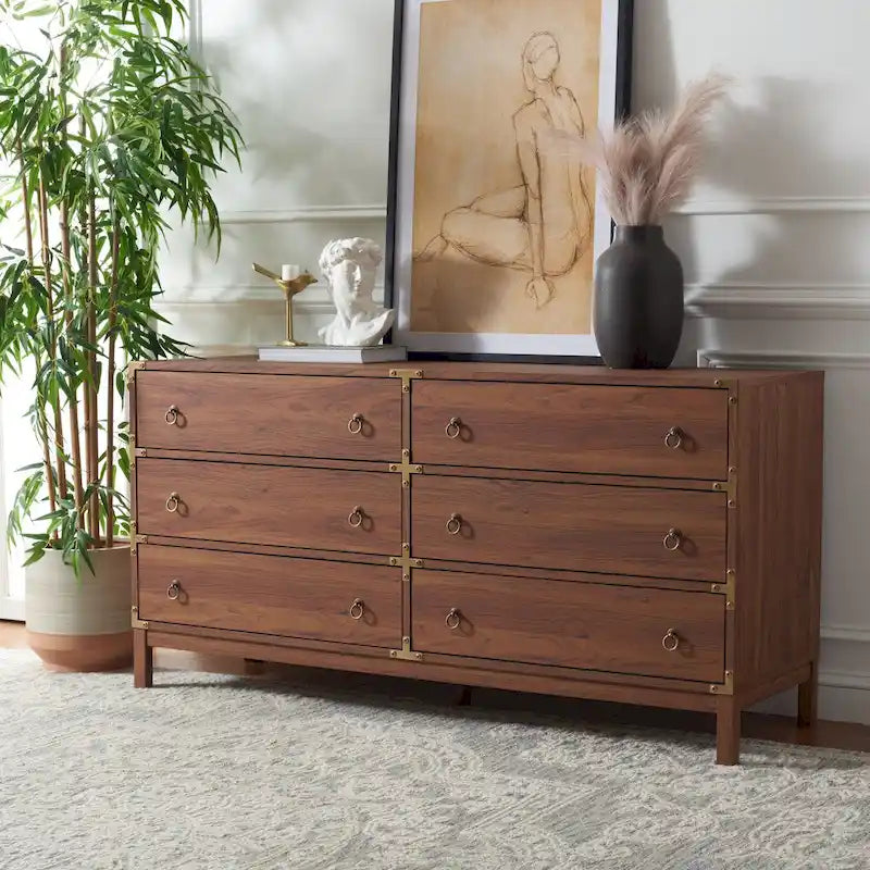 6-Drawer Chest - Veneer Finish - Storage Dresser